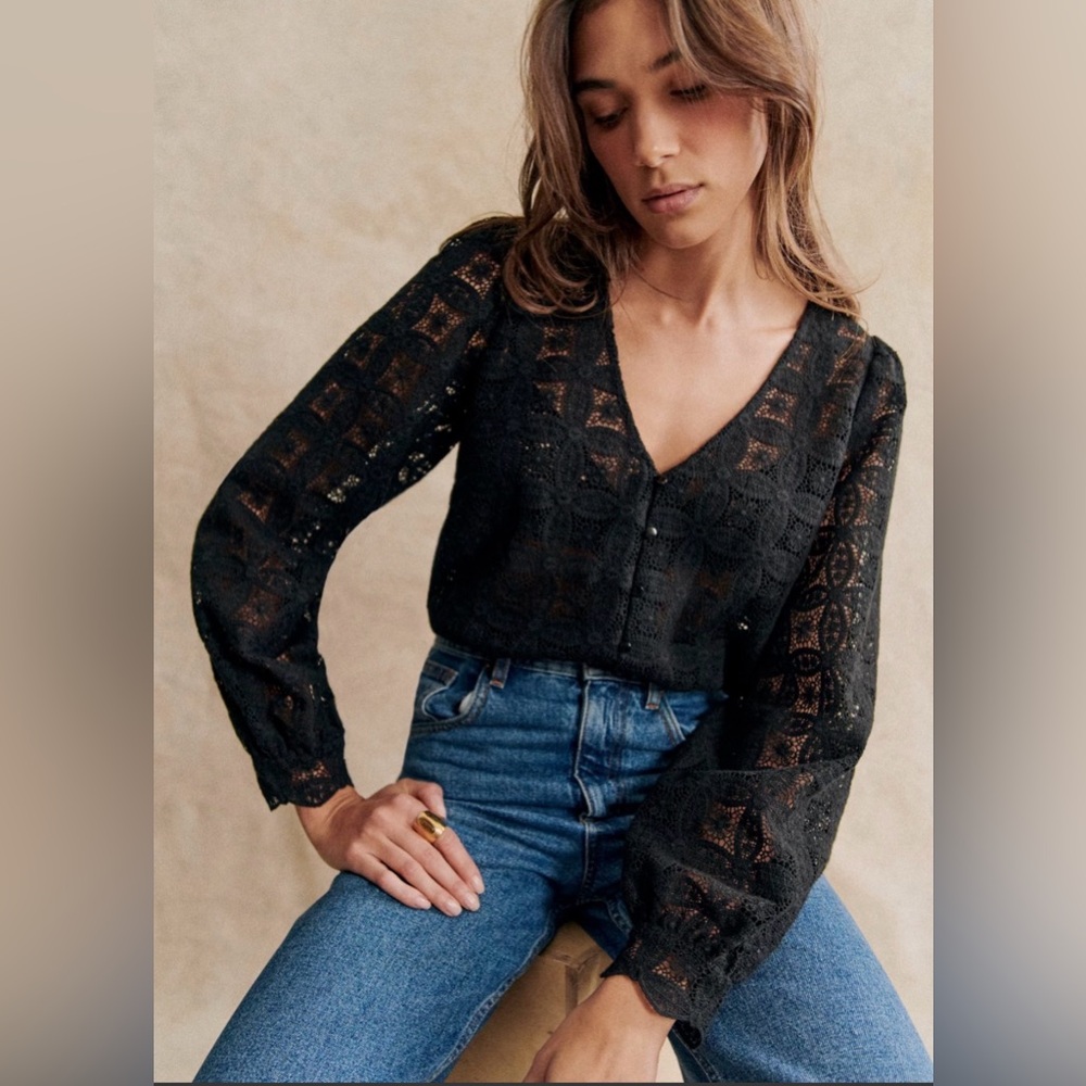 Sezane GAYA SHIRT in Black Guipure 12 /44